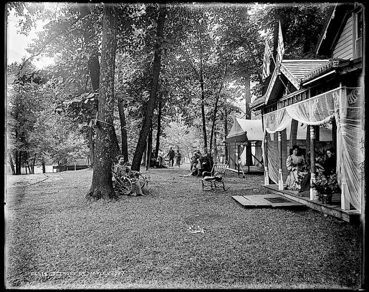 The Sunday porch/enclos*ure: Maplewood Camp, Waseca, Minn., c. 1900, Library of Congress