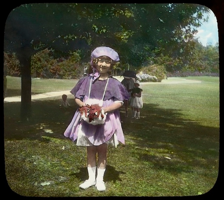 3 Child:ren in wildflower costumes, Chicago, ca. 1920, The Field Museum Library